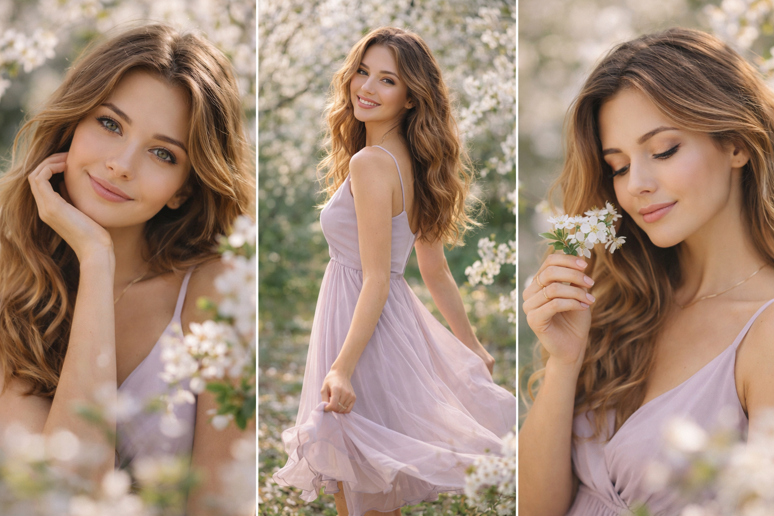 Весенняя фотосессия ИИ: создаем трендовые весенние кадры в нейросети по готовым промтам