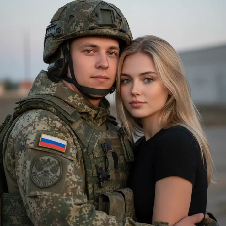 Фото портрет пары российским с военным