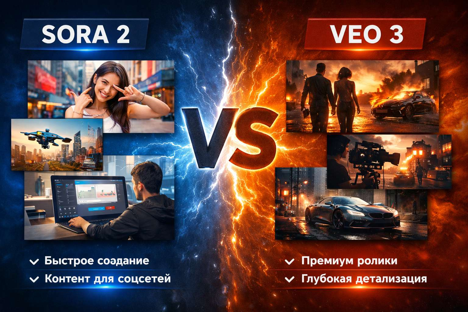 Сравнение Sora 2 и Veo 3 - что выбрать в 2026 году