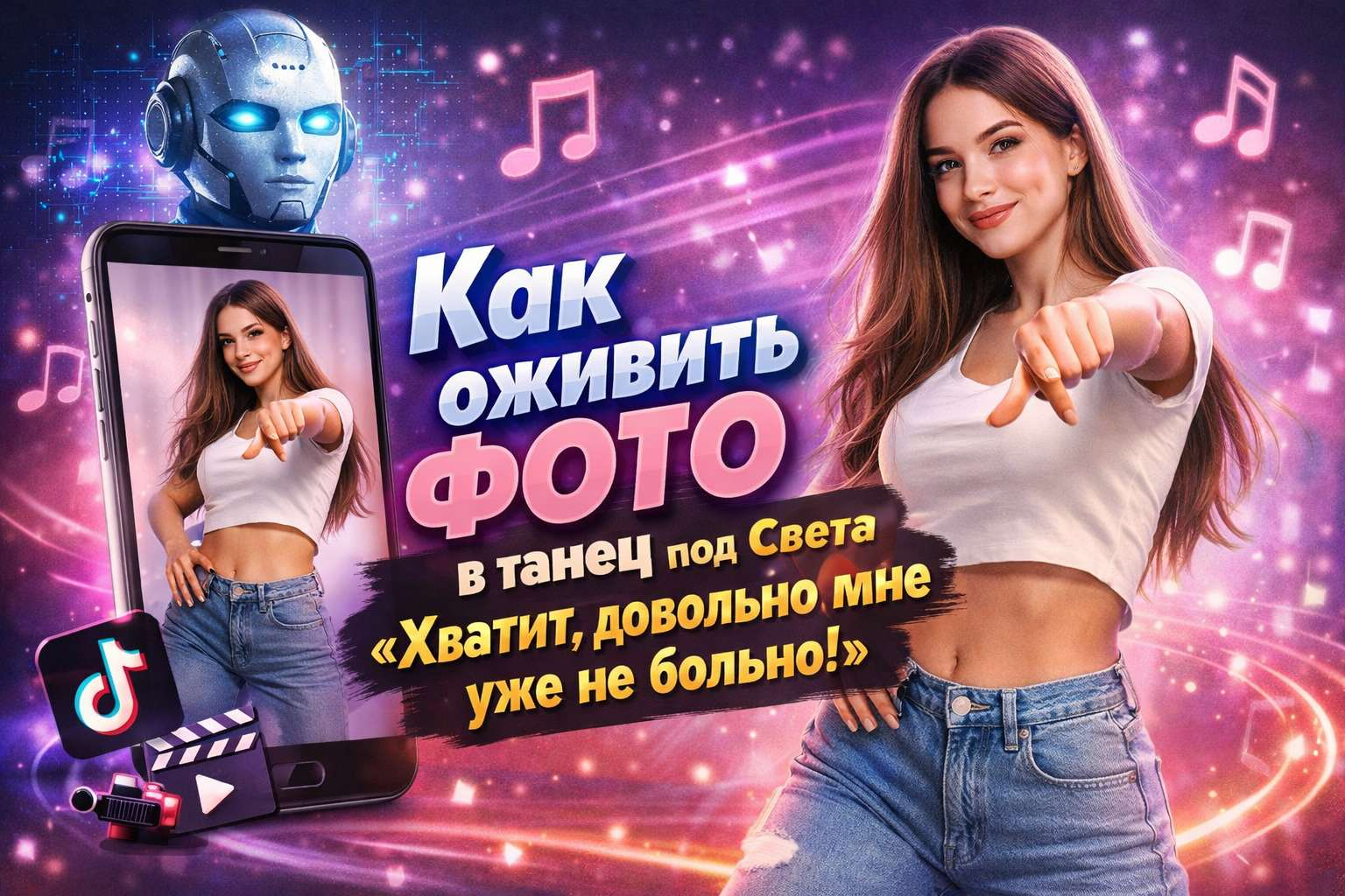 Как повторить танец из ТикТока под Света — «Хватит, довольно мне уже не больно»: Создать видео в ИИ Kling AI Motion Control