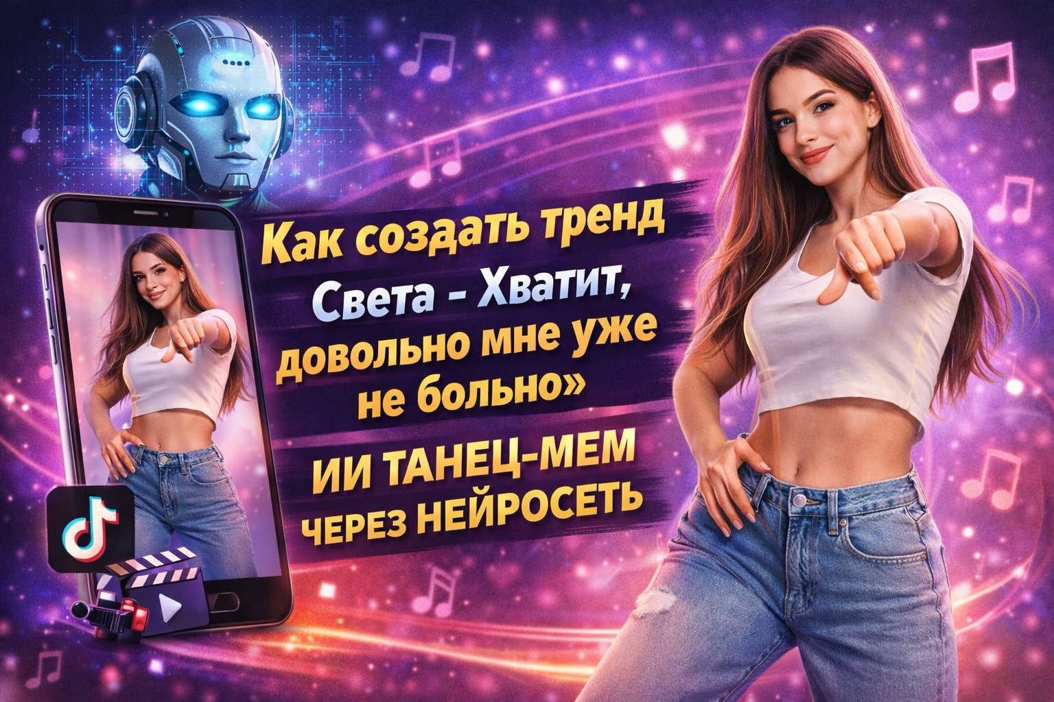 Как создать тренд «Света - Хватит, довольно мне уже не больно»: ИИ танец-мем через нейросеть