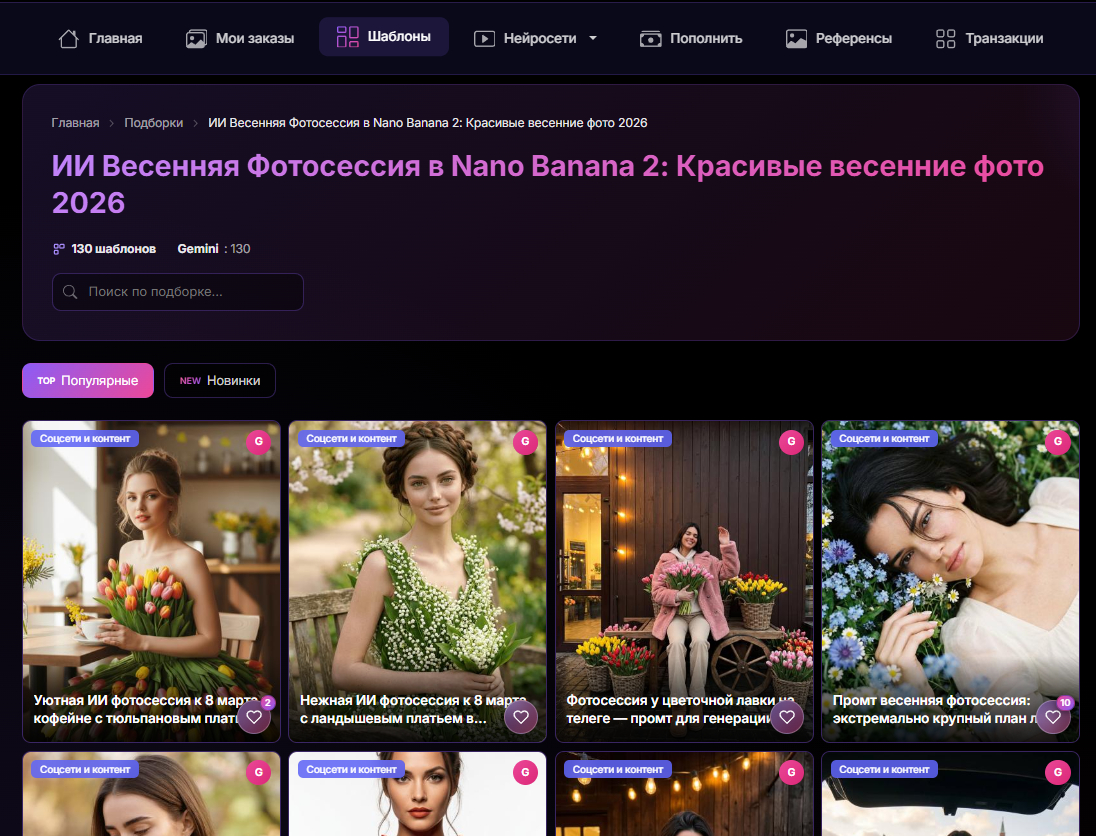 ИИ Весенняя Фотосессия в Nano Banana 2: Красивые весенние фото 2026