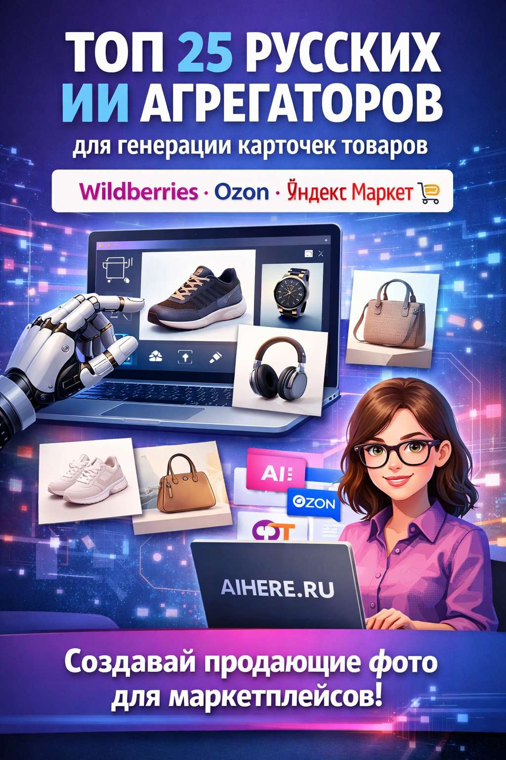 Топ 25 русских ИИ агрегаторов нейросетей для генерации карточек товаров на маркетплейсы