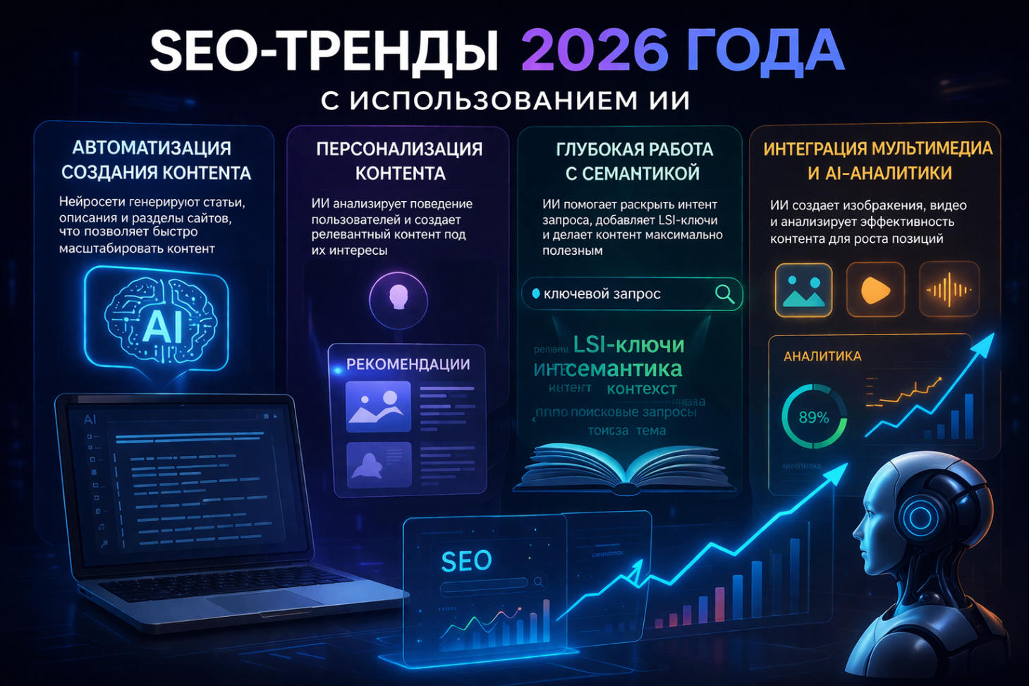 SEO-тренды 2026 года с использованием ИИ