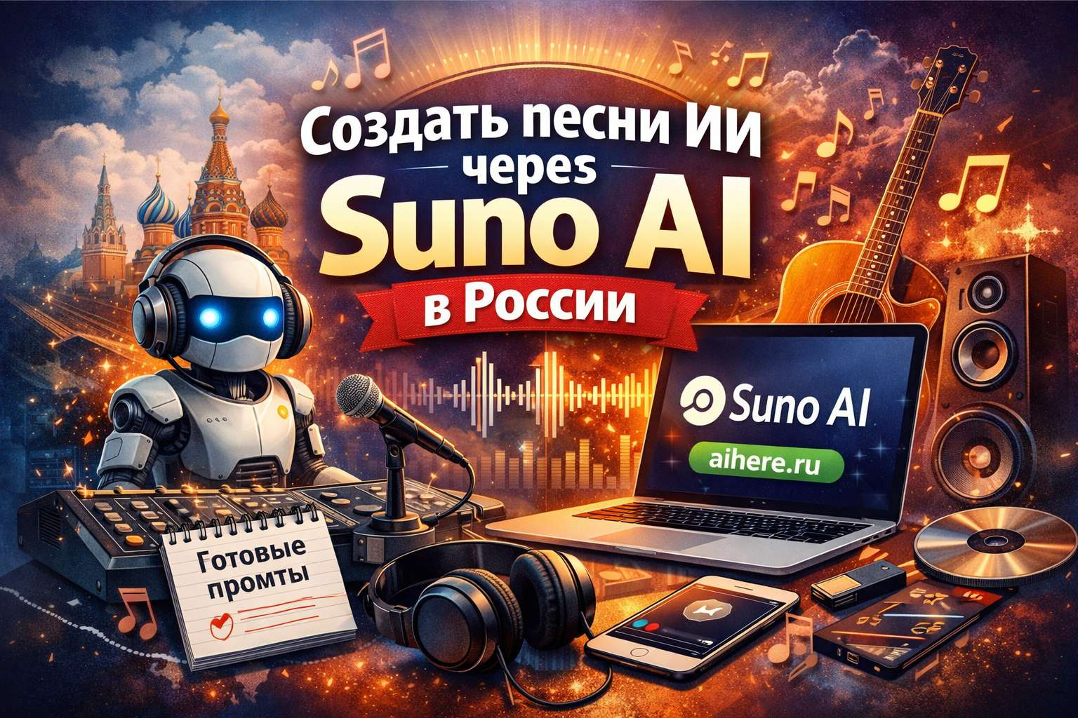 Создать песни ИИ через нейросеть Suno AI в России