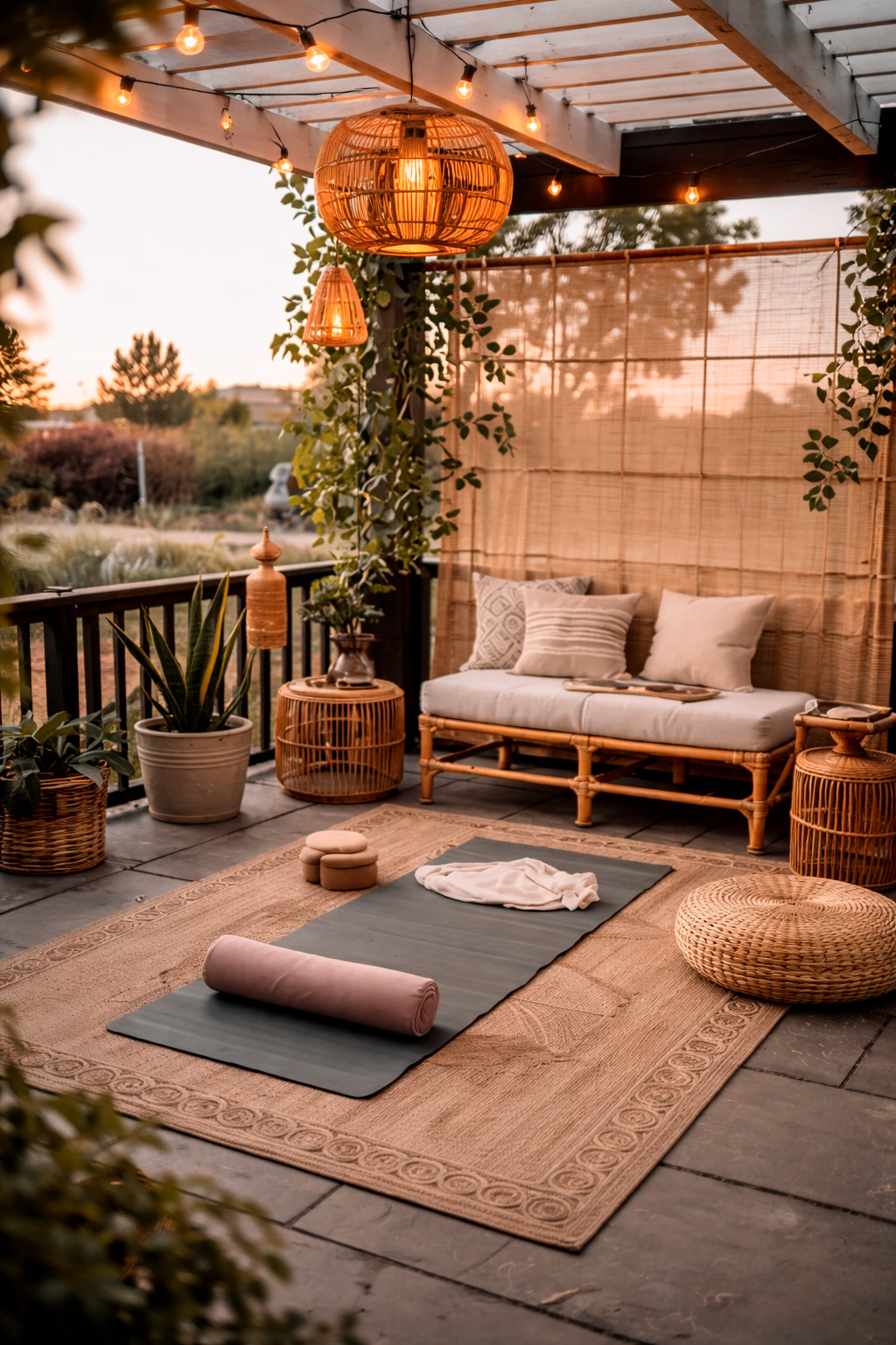 Пример оформления веранды для йоги