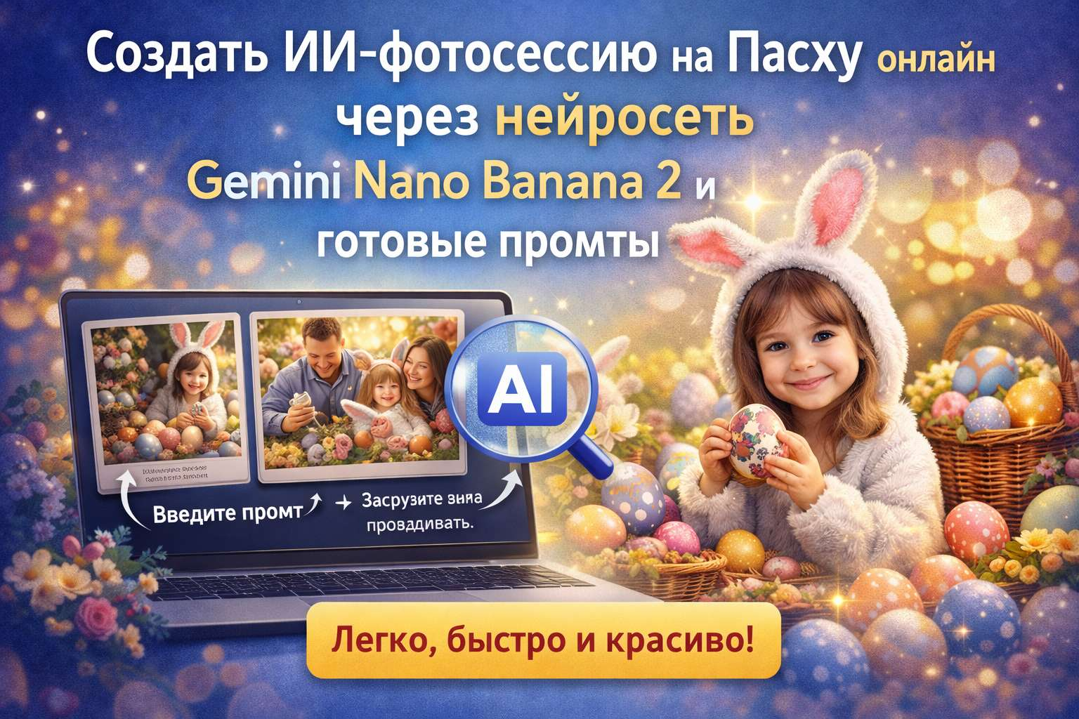 👉Создать ИИ-фотосессию на Пасху через нейросеть онлайн