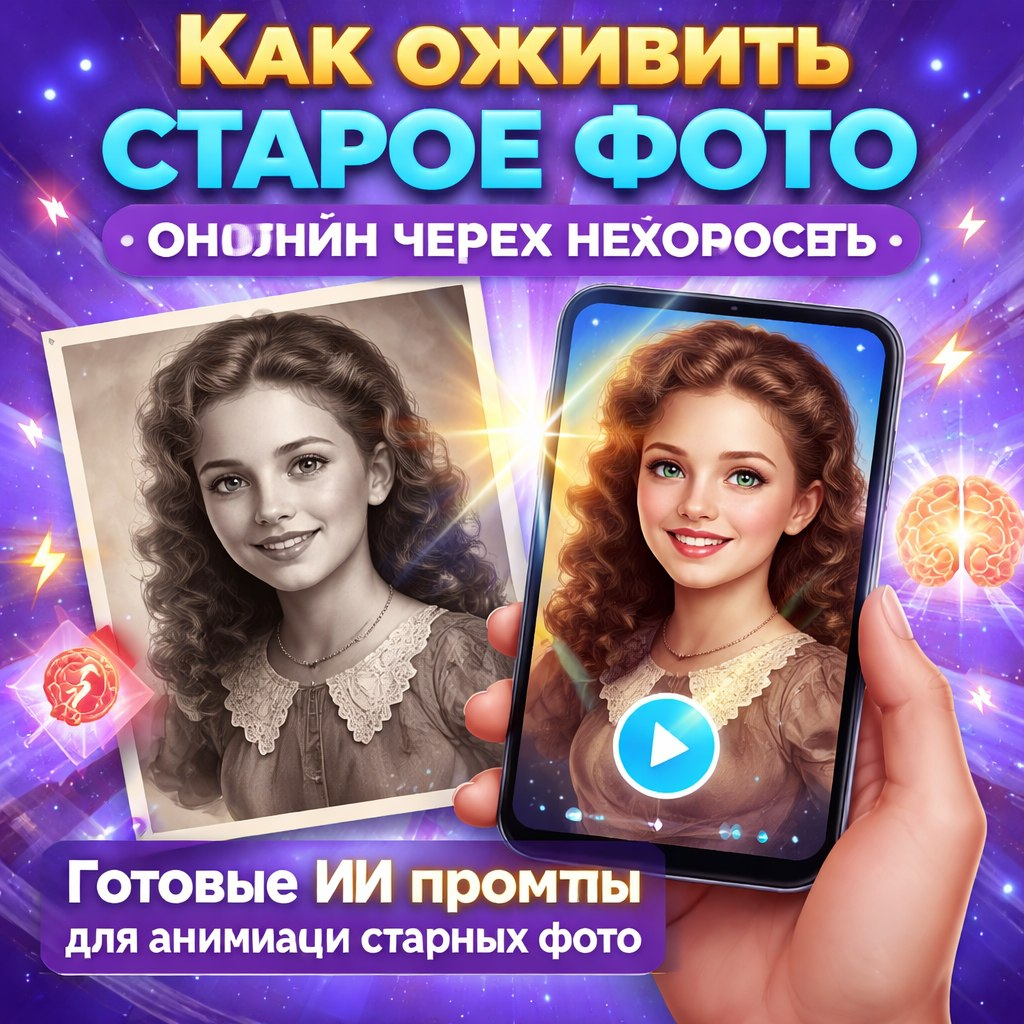 👉Оживить старое фото онлайн через нейросеть