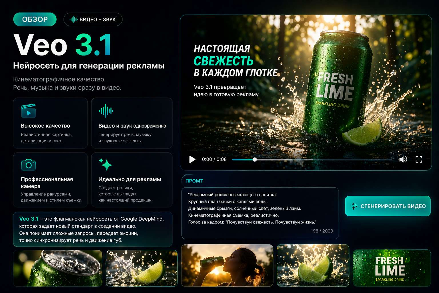 Veo 3.1 обзор нейросети для генерации рекламы