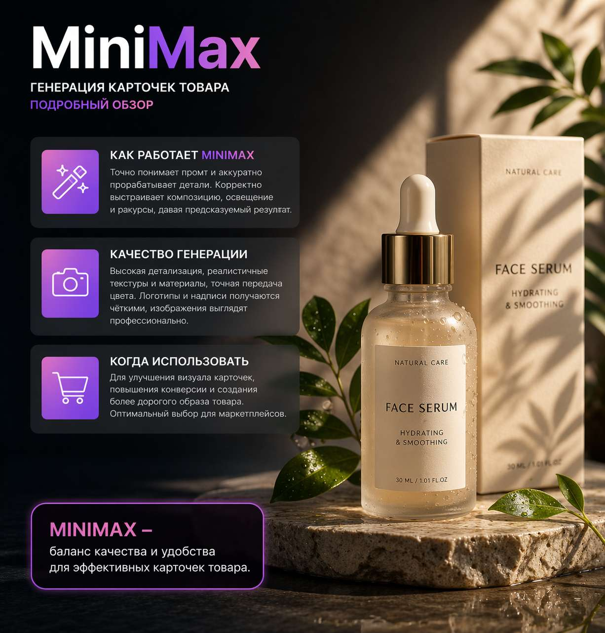 Minimax генерация карточек товара