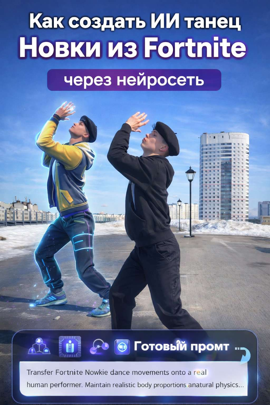Как создать ИИ танец Новки (Nowkie) для Fortnite через нейросеть