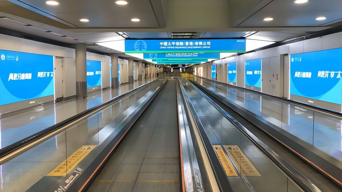 Светодиодный цифровой коридор. Аэропорт Гонконг