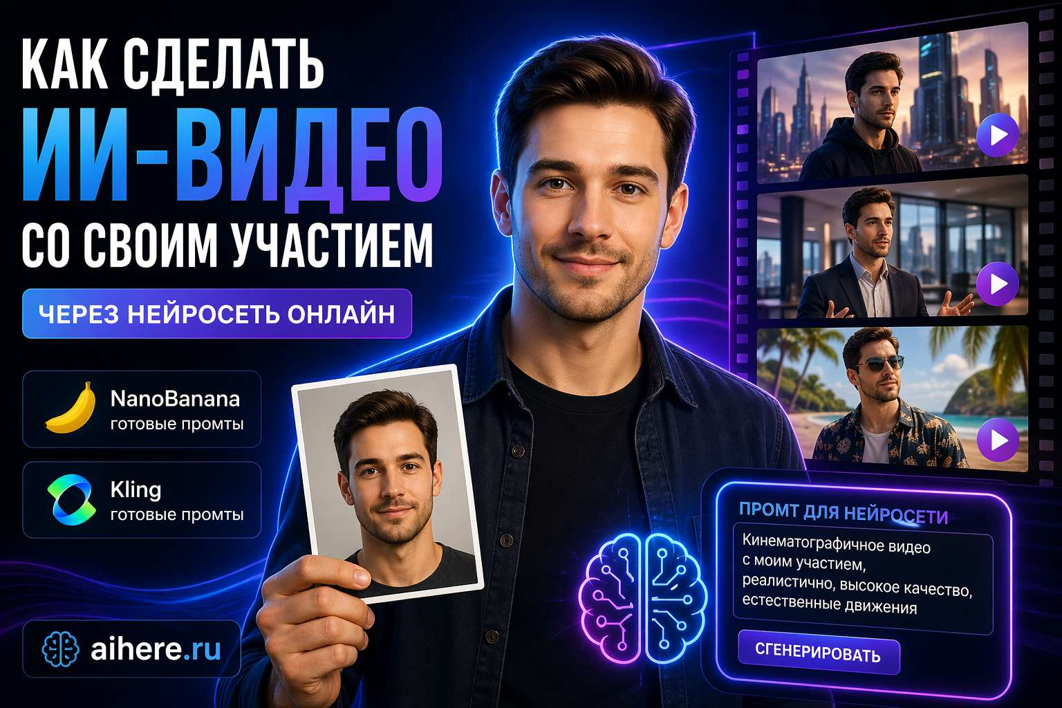 👉Cоздать ИИ-видео со своим участием через нейросеть