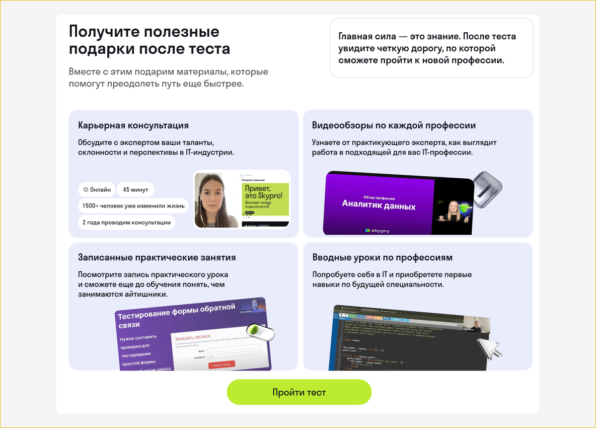 Тест для определения профессии