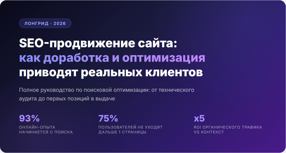 SEO-продвижение сайта в 2026 году - как доработка и оптимизация приводят реальных клиентов