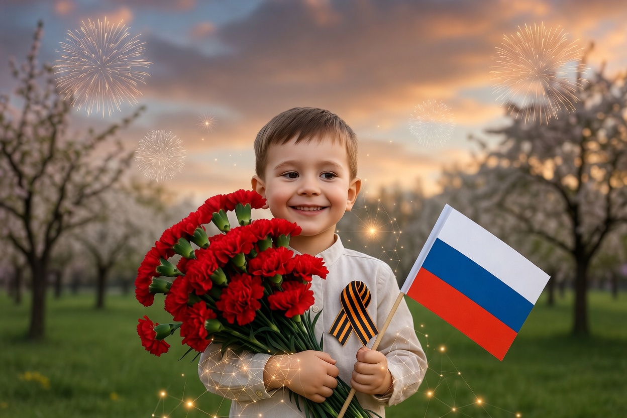 ИИ-фотография на 9 мая ребенку
