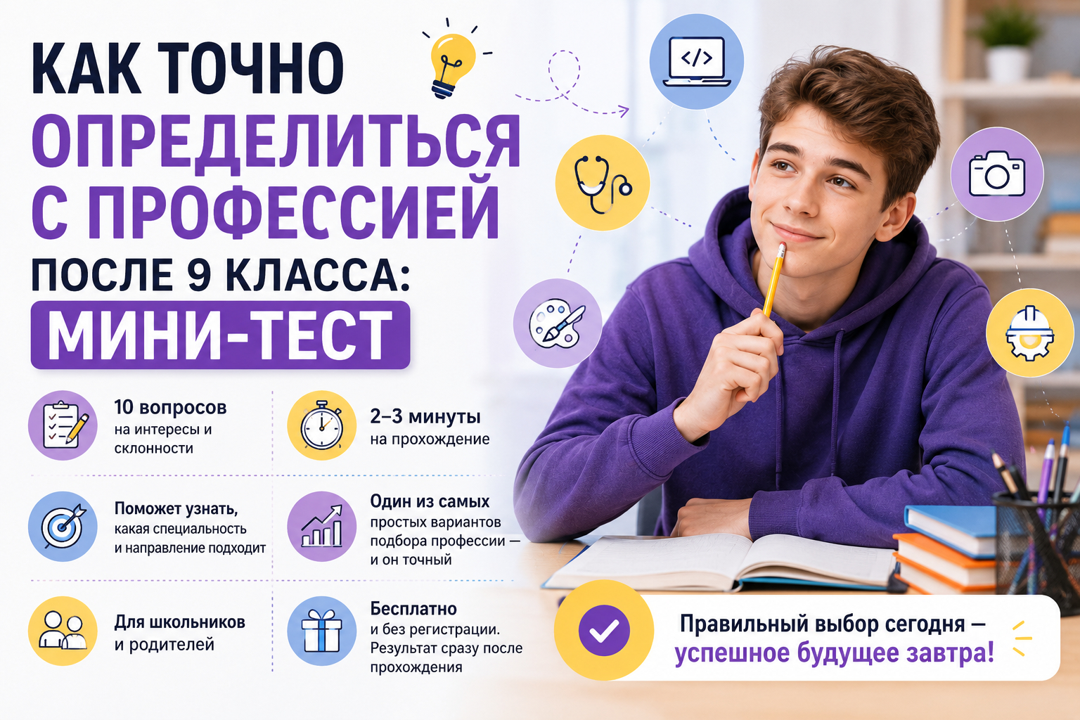 Мини-тест на выбор профессии после 9 класса