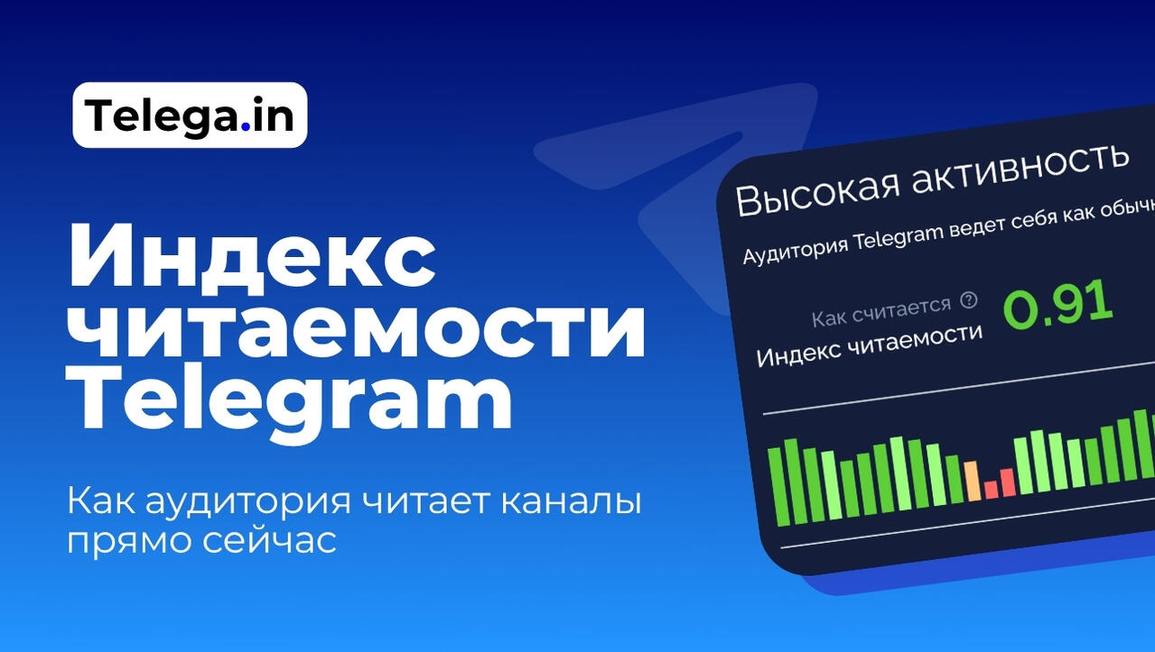 Индекс читаемости Telegram — узнайте, как аудитория читает каналы прямо сейчас