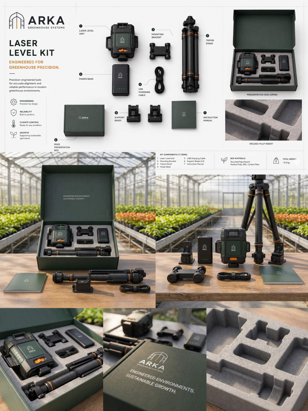 Laser level kit для ARKA: премиальная B2B упаковка для промышленного сектора