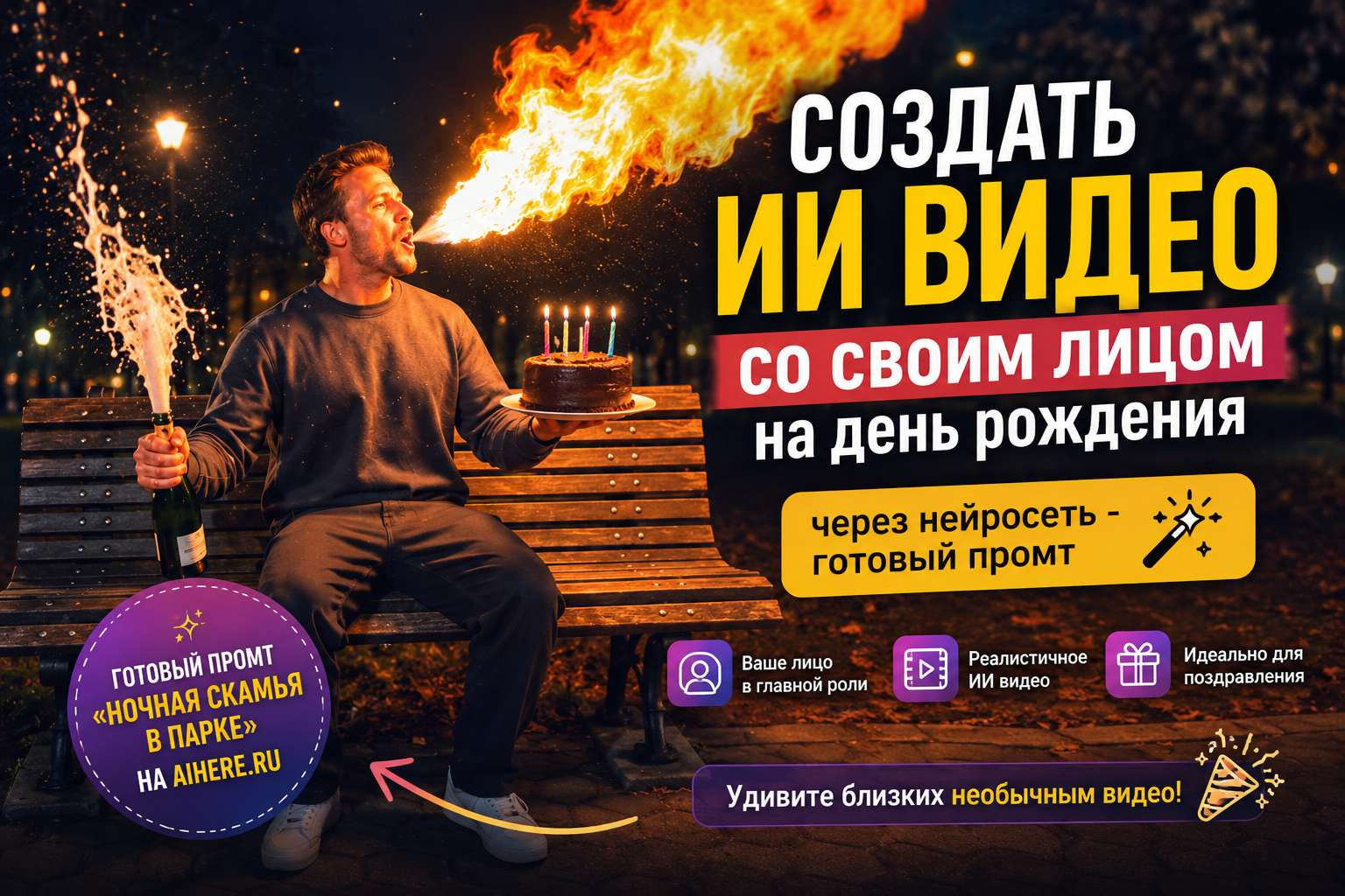 👉Создать ИИ видео на день рождения