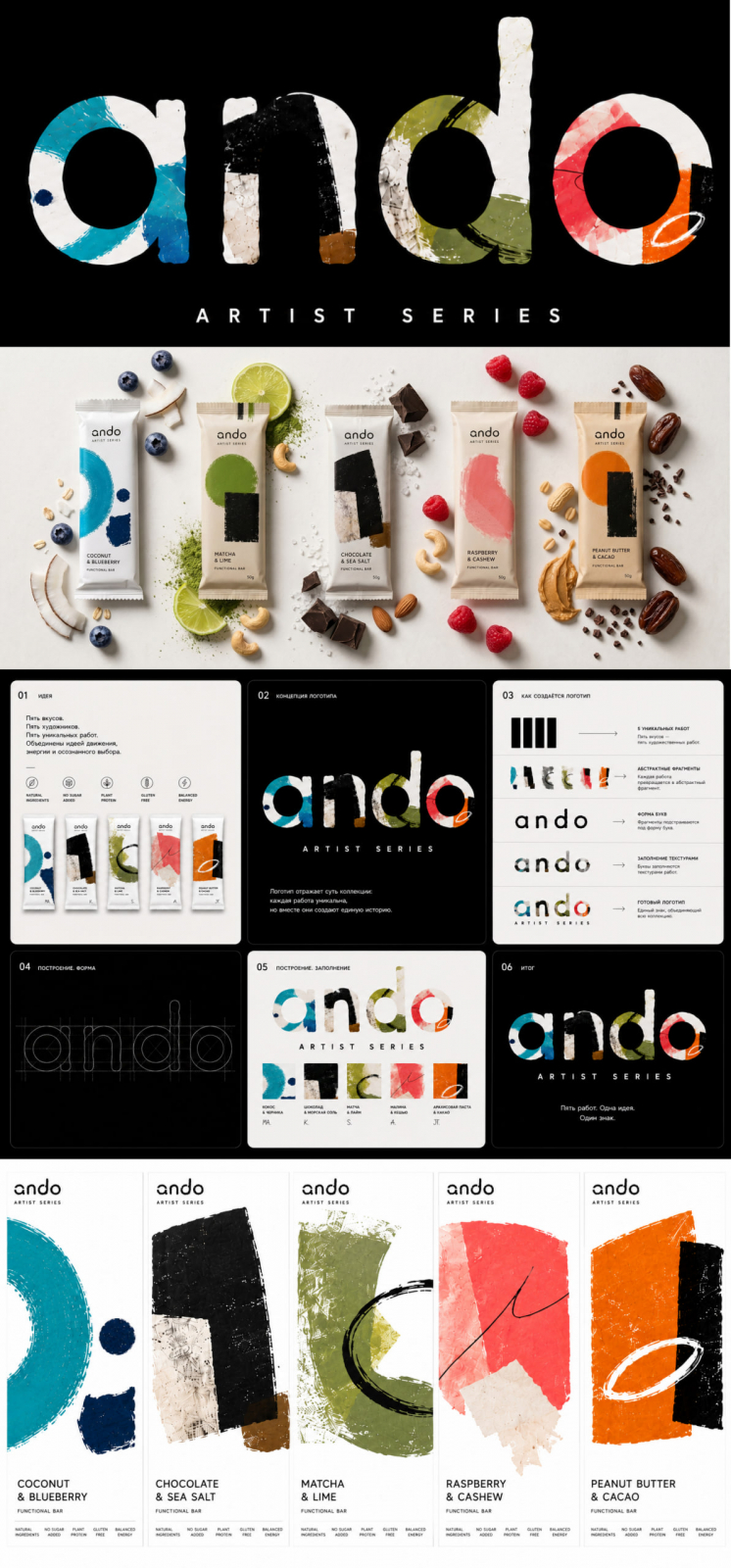 ANDO Artist Series - это концепция бренда функционального питания на пересечении современного искусства, предметного дизайна и повседневной культуры.