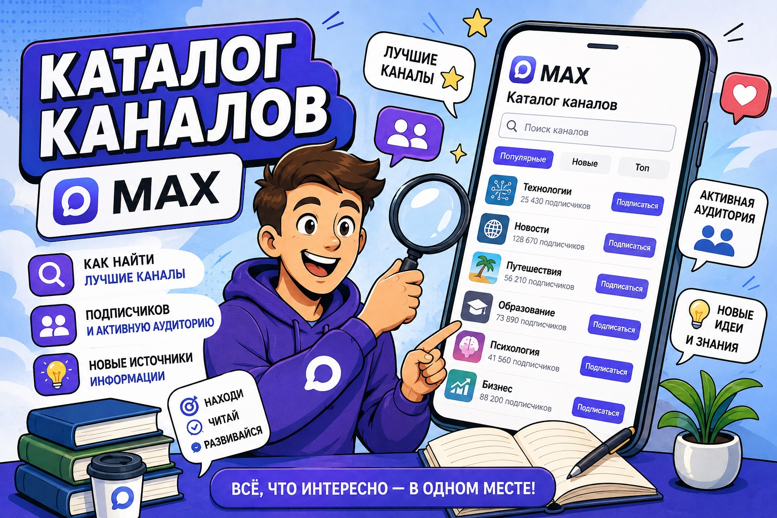 Каталог каналов MAX - удобный способ найти интересные каналы