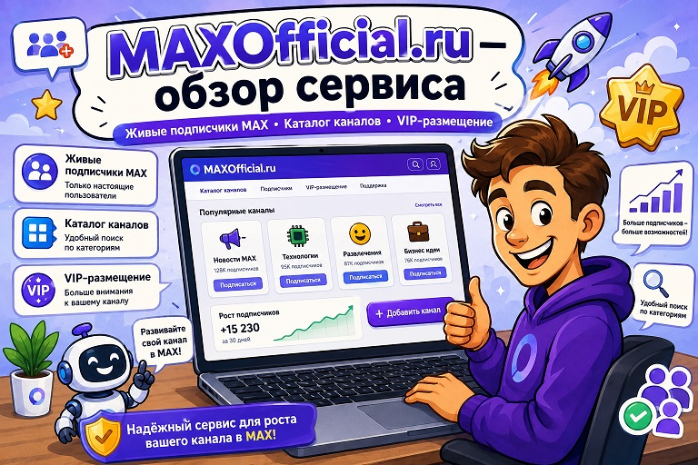 maxofficial.ru - честный обзор сервиса: живые подписчики MAX, каталог каналов и VIP-размещение