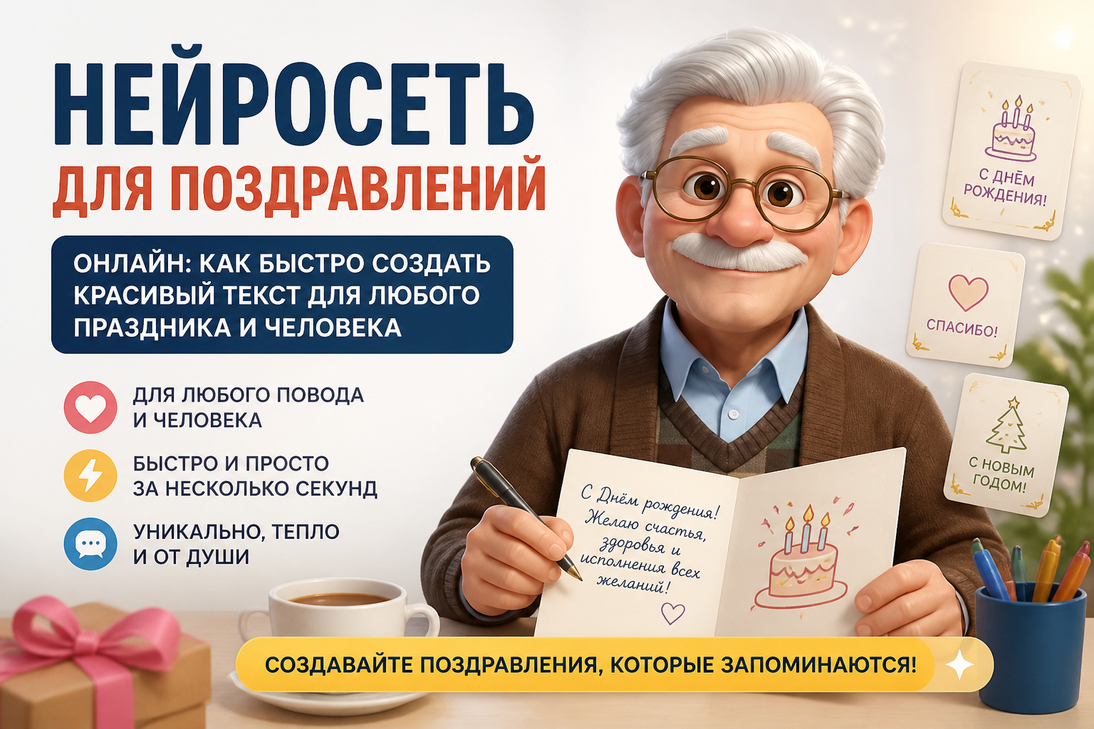Нейросеть для поздравлений онлайн