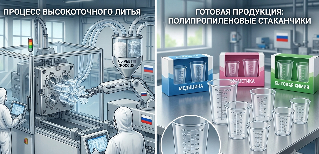 Компания ООО «Полипак» - производство и продажа пластиковых мерных стаканчиков в России