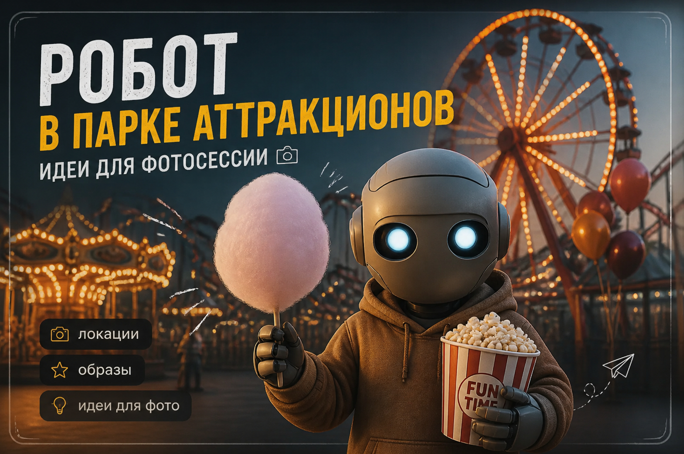 Промпты для фотосессии в парке аттракционов