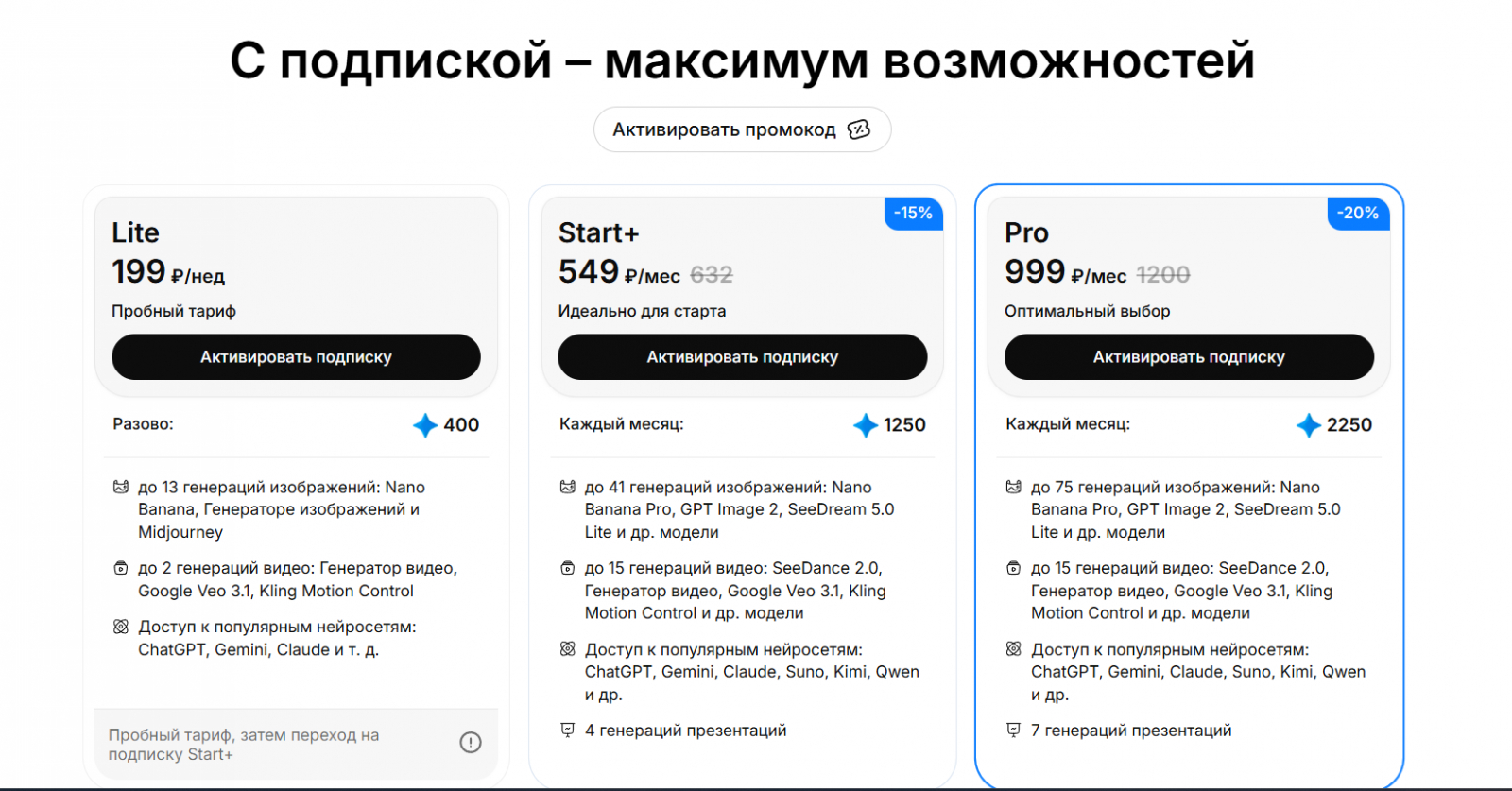 Тарифы Стади 24