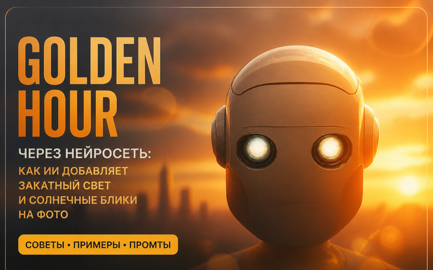 Фото в стиле golden hour через нейросеть