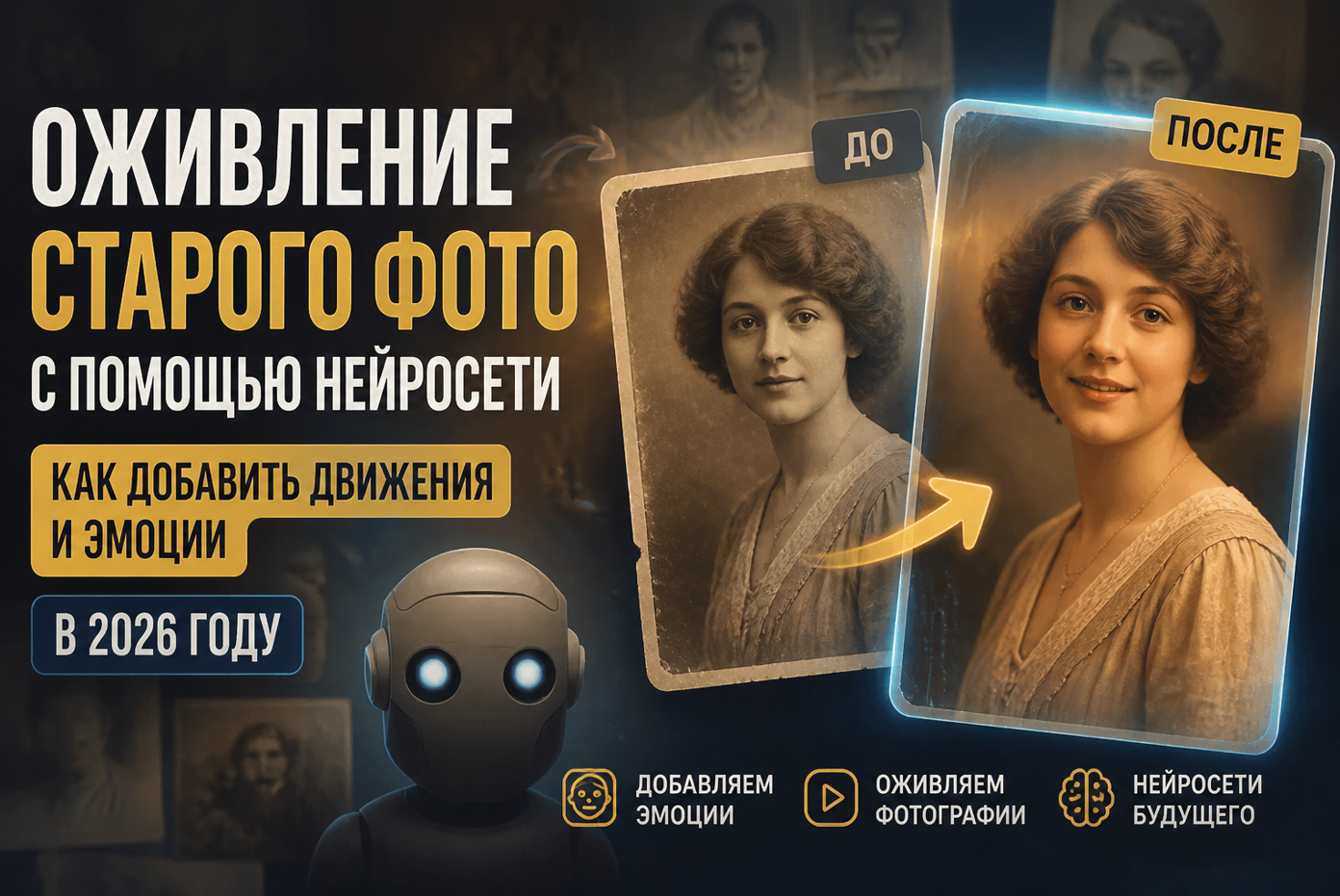 Оживление старого фото с помощью нейросети