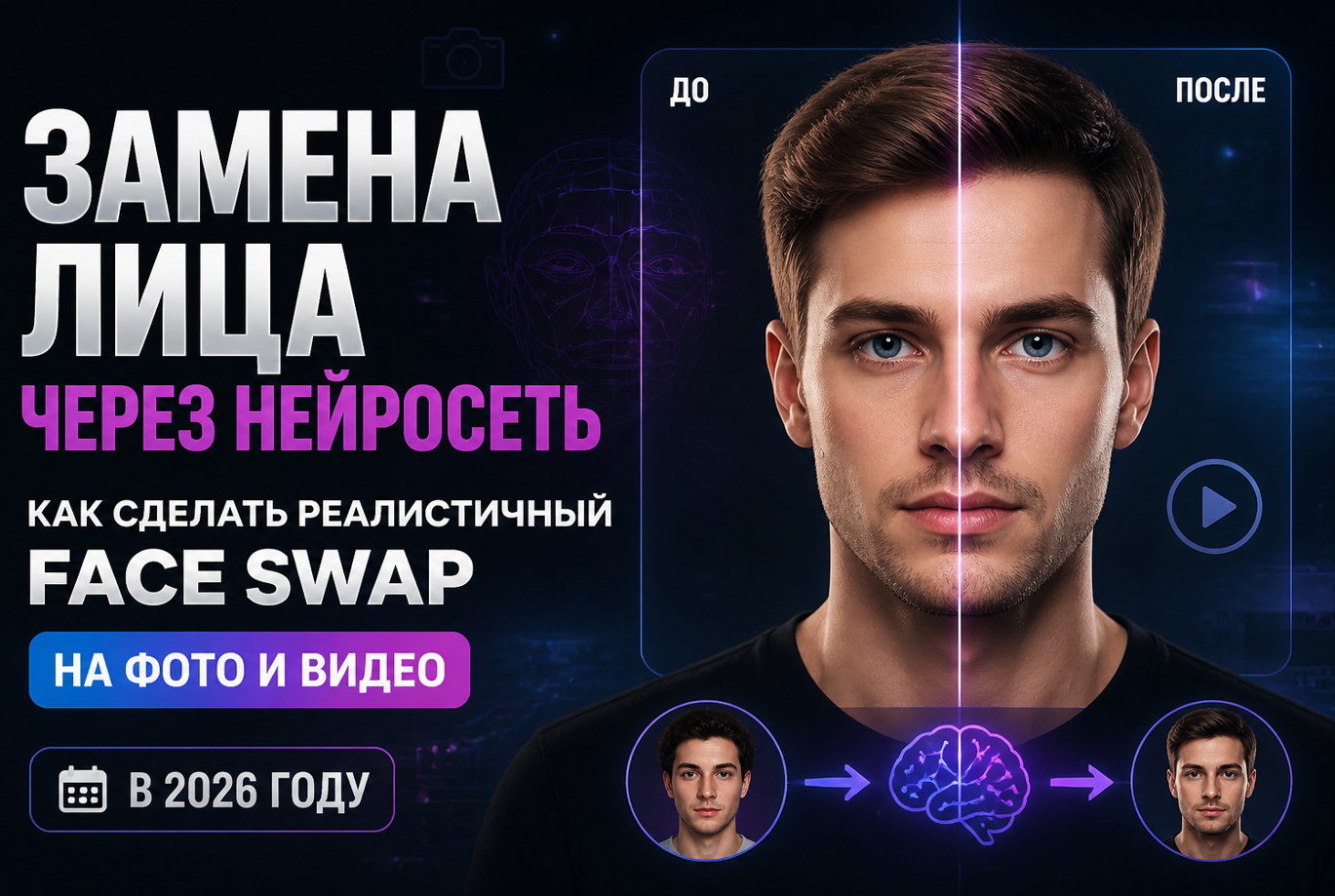 Как заменить лицо на фото и видео с помощью нейросети