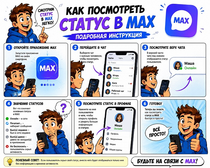 Как посмотреть статус в MAX — подробная инструкция