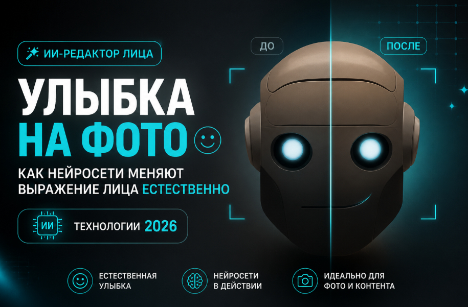 Как добавить улыбку на фото через нейросеть