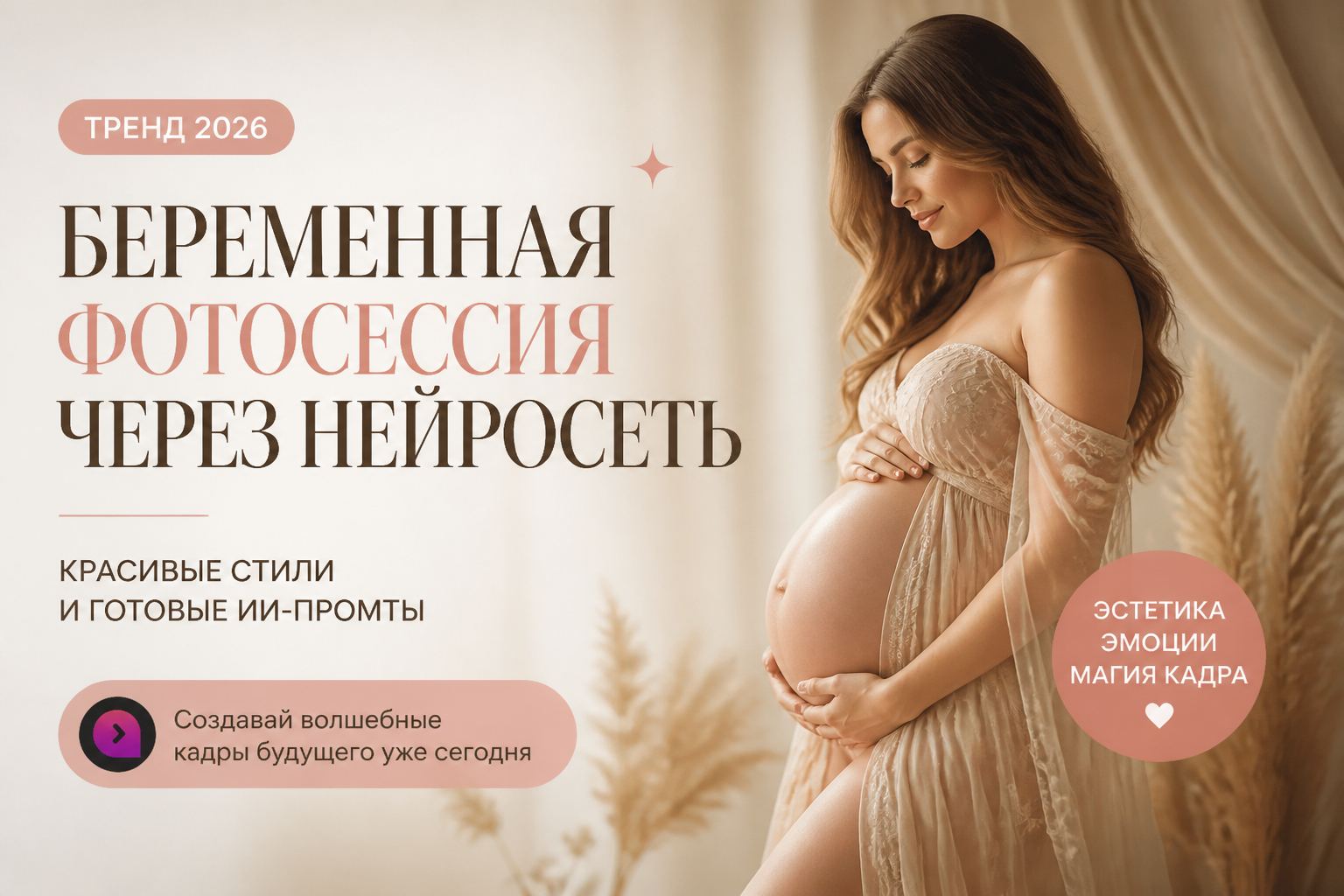 Фотосессия для беременных через нейросеть