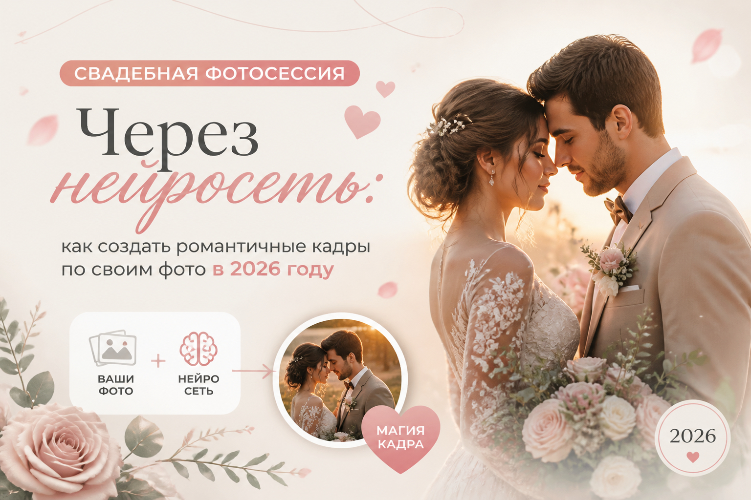 Свадебная фотосессия через нейросеть