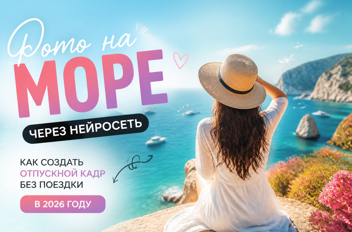 Фото на море через нейросеть