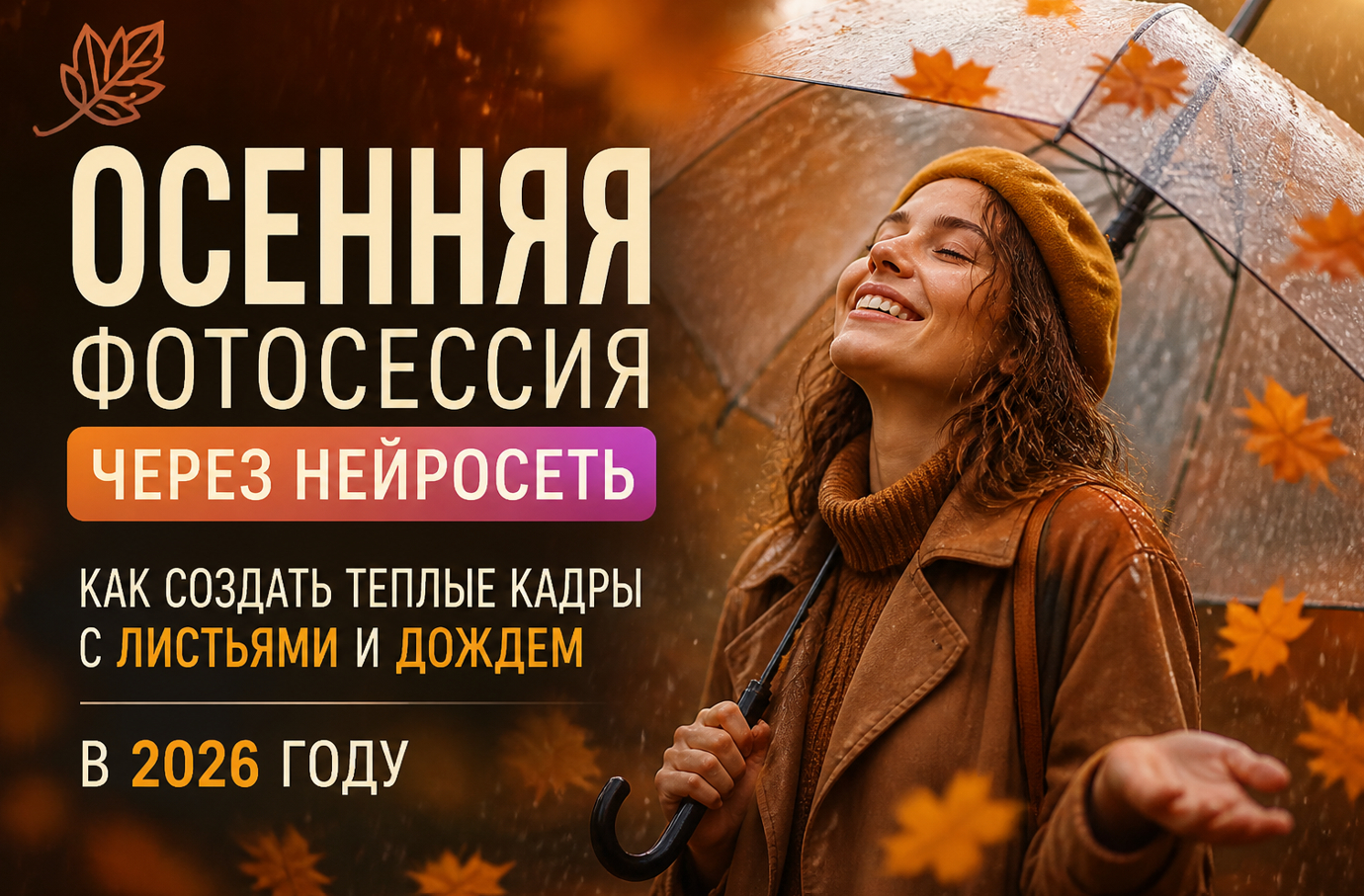 Осенняя фотосессия с помощью нейросети