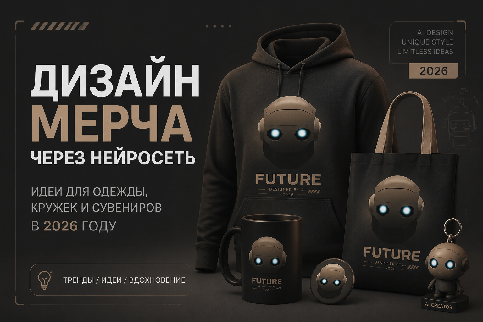 Дизайн мерча через нейросеть