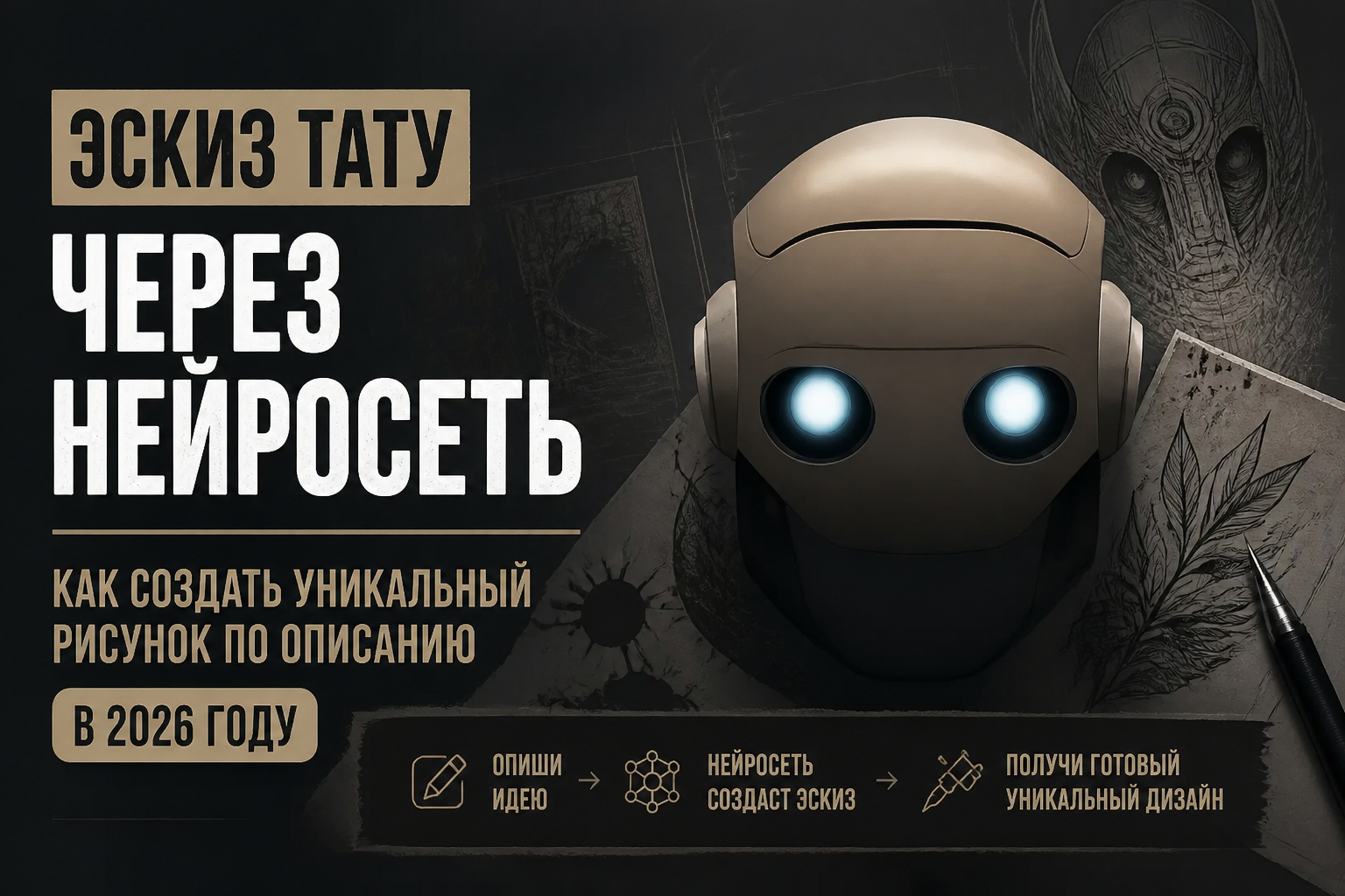 Эскиз татуировки через нейросеть