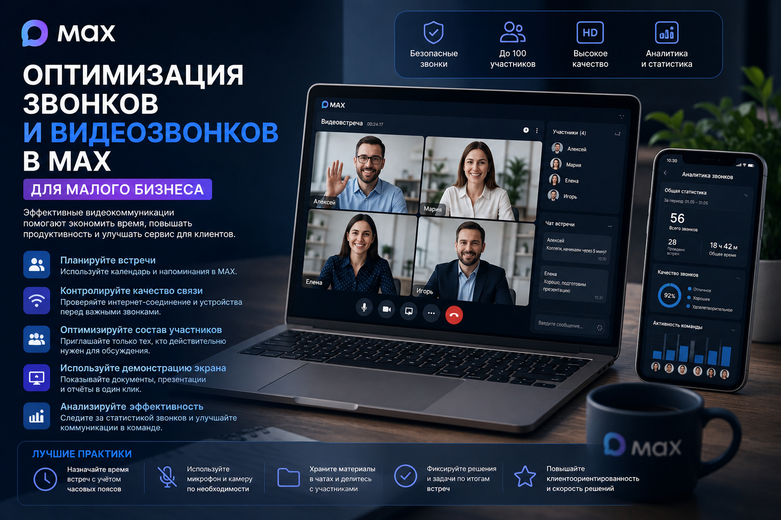 Оптимизация звонков и видеозвонков в MAX для малого бизнеса