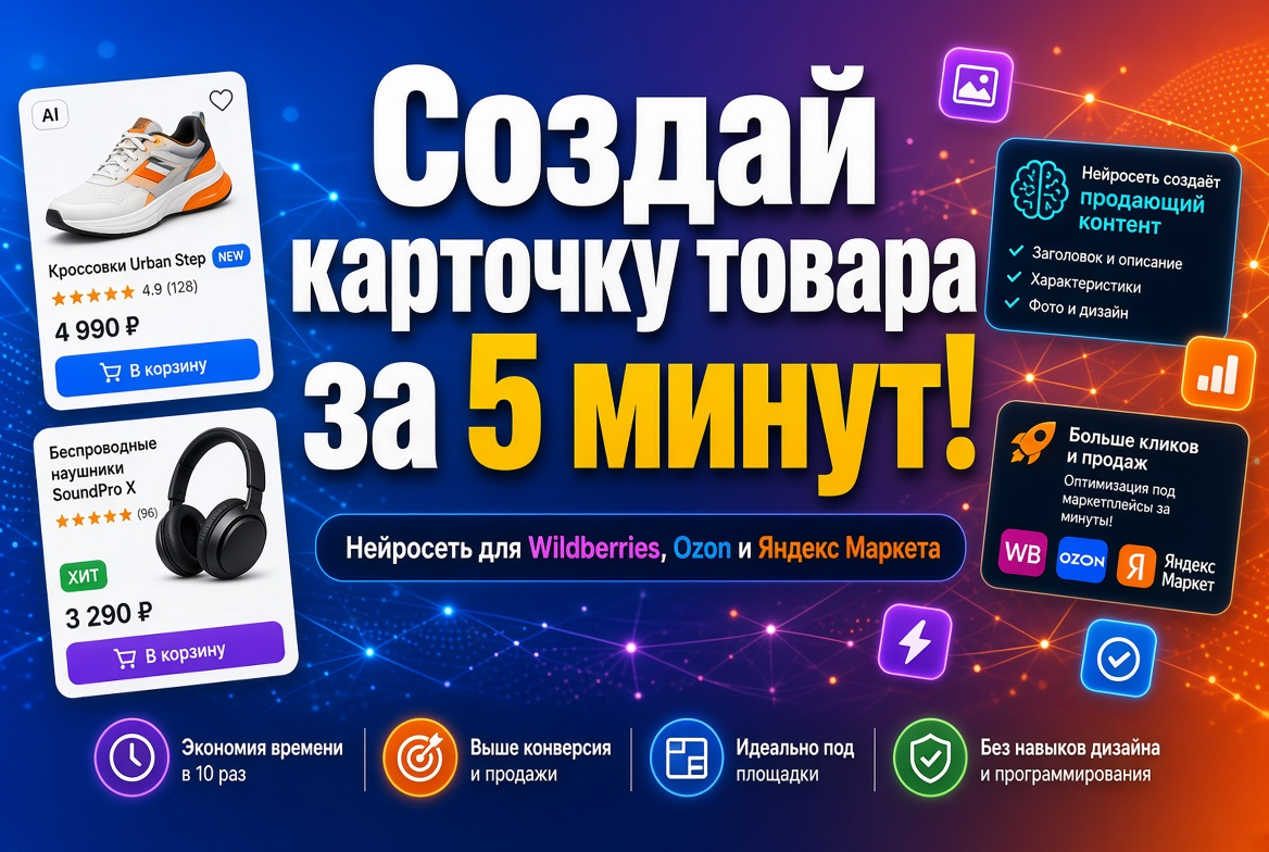 👉Создать карточки товаров для маркетплейсов через нейросеть