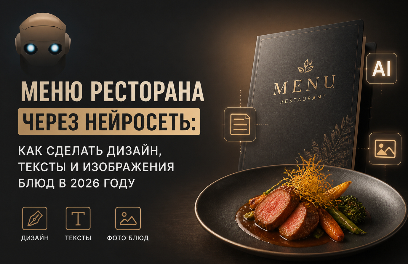 Меню ресторана с помощью нейросети