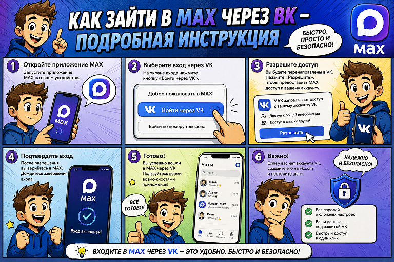 Как зайти в MAX через ВК – подробная инструкция
