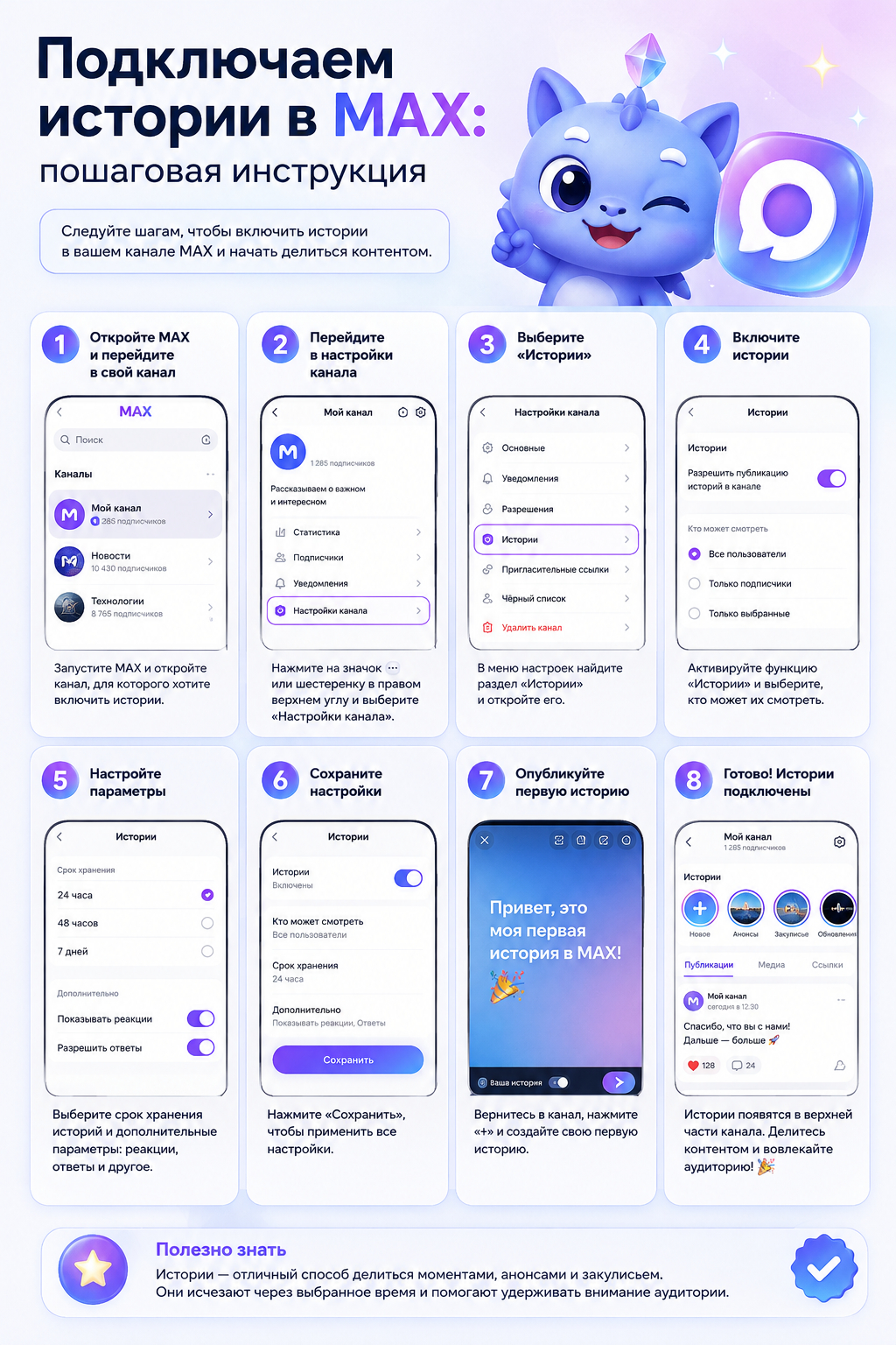 Подключаем истории в MAX: пошаговая инструкция