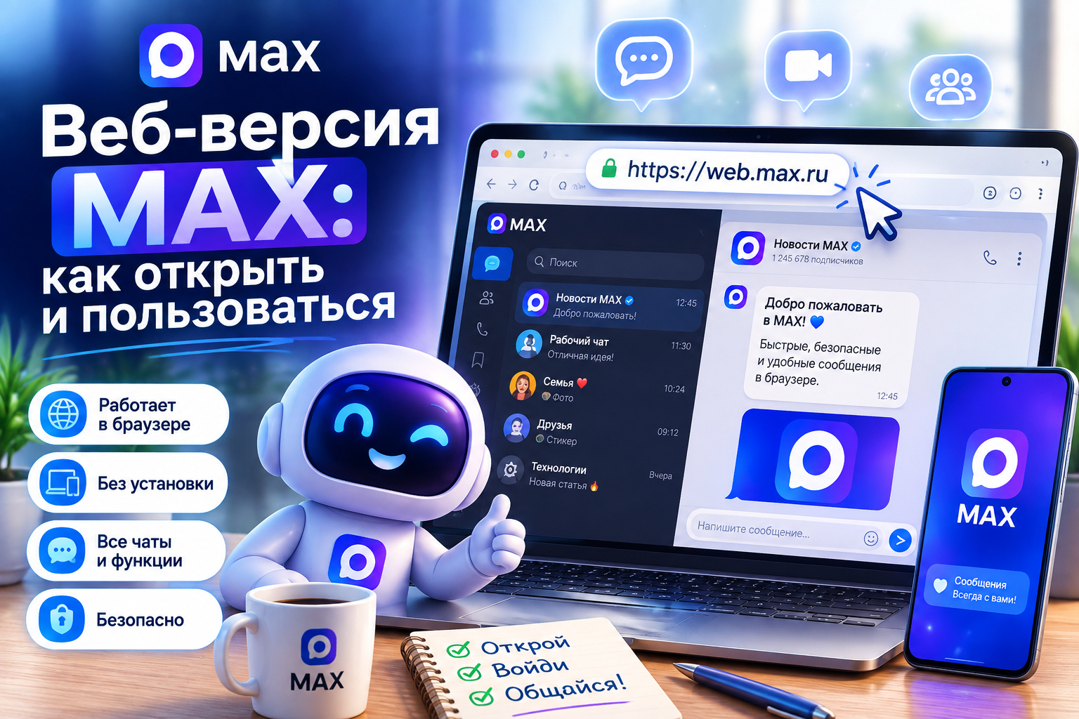 Веб-версия MAX: всё, что нужно знать пользователю