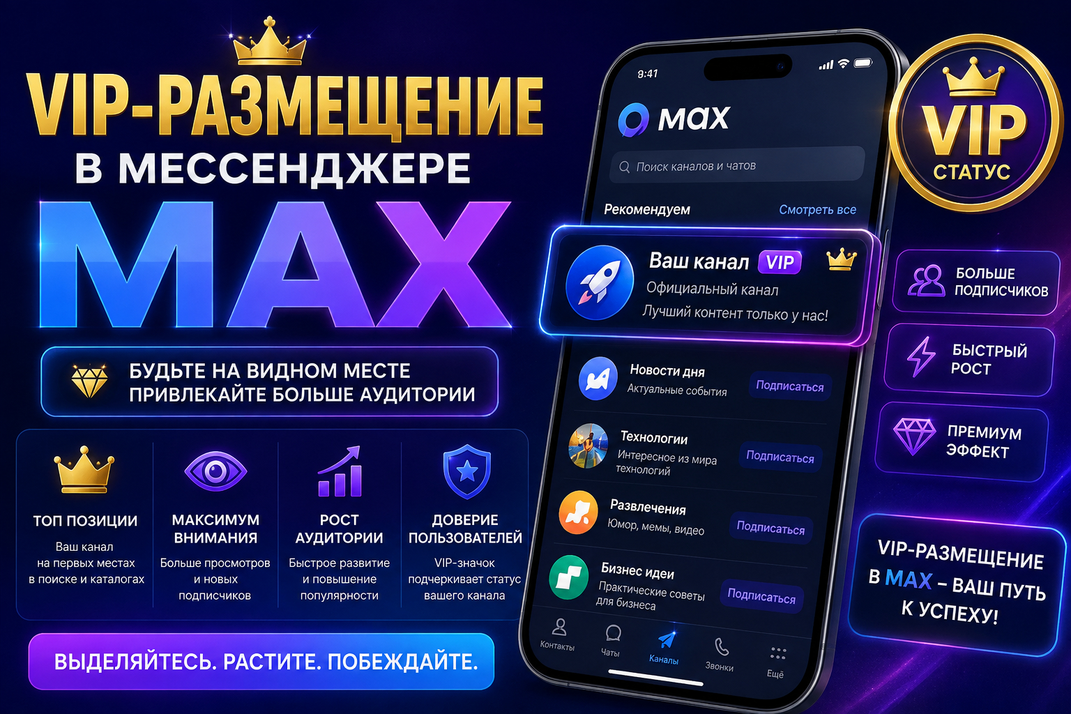 VIP-размещение в мессенджере MAX – Ваш билет в топ поиска