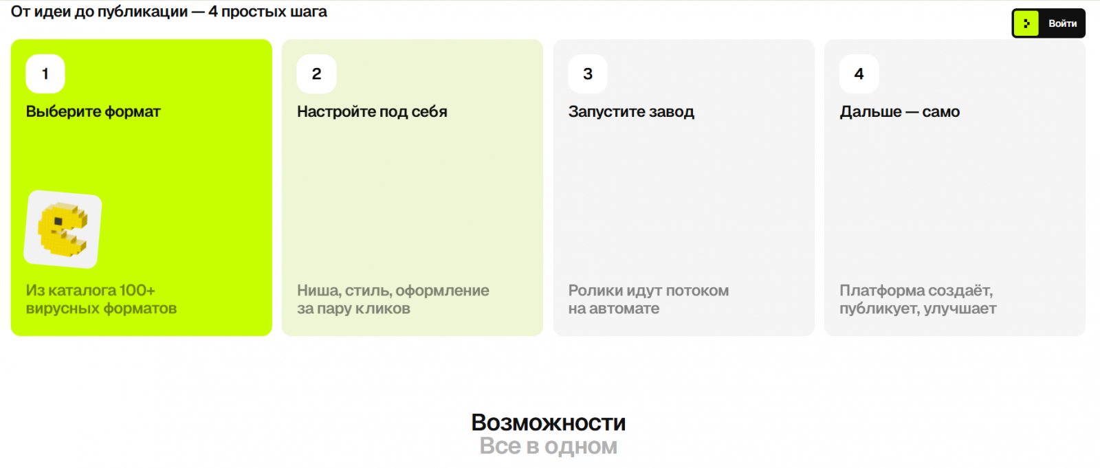 Вот пример контент-завода Content2Go. Все делается за 4 простых шага. Выгодное предложение, но подойдет не всем